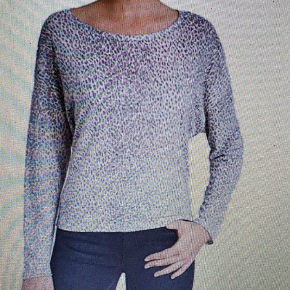 Joie Amadea B leopard Tee shirt. Silver Fox New S